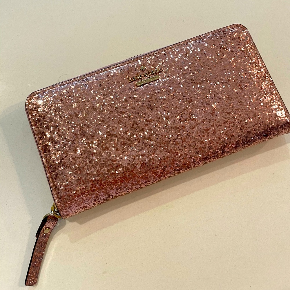 Kate Spade Glitter Zip Around Wallet
